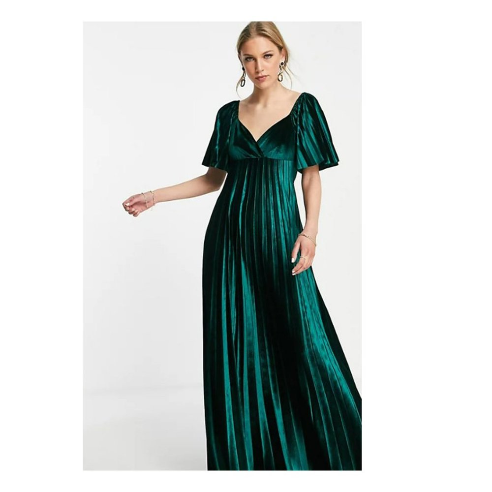 Empire velvet maxi dress